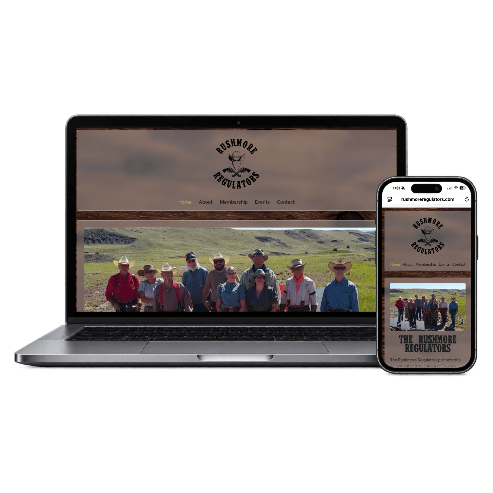 Rushmore Regulators website shown on desktop and mobile